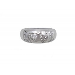 NEUF BAGUE CHOPARD LOVE COEUR T 54 EN OR BLANC & 29 DIAMANTS 0.77 CT RING 4045€