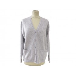 NEUF PULL ERIC BOMPARD GILET CLASSIQUE MO2 L 40 2 FILS EN CACHEMIRE GRIS 265€