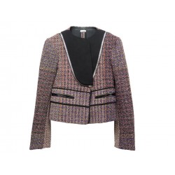 NEUF VESTE CELINE M 40 ZIPPEE EN TWEED ROSE BLOUSON MANTEAU JACKET COAT 690€