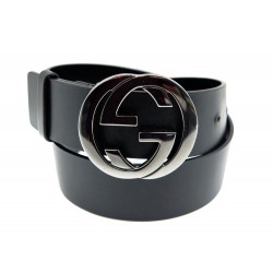 CEINTURE GUCCI GG 75-80 CUIR NOIR 