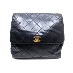 SAC A DOS CHANEL MATELASSE LOGO CC DORE TIMELESS EN CUIR NOIR BACKPACK BAG 3990€