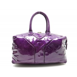 NEUF SAC A MAIN YVES SAINT LAURENT EASY 208314 GM CUIR VERNI VIOLET IRISE 1250€