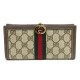 NEUF VINTAGE PORTEFEUILLE GUCCI LOGO GG EN TOILE WEB & CUIR WALLET 350€