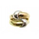 BAGUE NOEUD EN OR JAUNE BLANC & ROSE 11 GR 