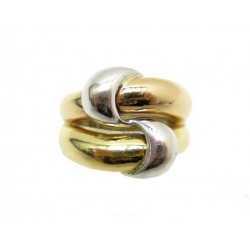 BAGUE 3 ORS TAILLE 53 EN OR JAUNE BLANC & ROSE 11GR WHITE PINK YELLOW GOLD RING