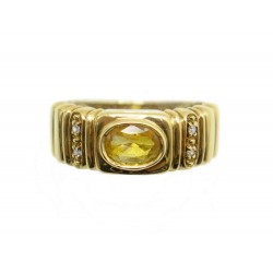 BAGUE SERTIE PIERRE CITRINE EN OR JAUNE 18K 5.2 GR 