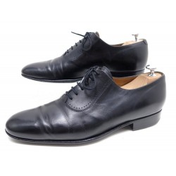 CHAUSSURES JM WESTON PERFOREES 7D 41 RICHELIEU EN CUIR NOIR BLACK SHOES 650€