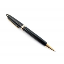 STYLO BILLE MONTBLANC MEISTERSTUCK CLASSIQUE RESINE NOIR DORE BALLPOINT PEN 355€