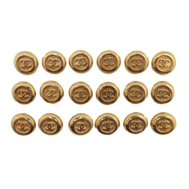 LOT DE 12 BOUTONS CHANEL DORE 1 