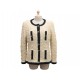 VESTE CHANEL PO3456 1994 L 44 EN TWEED LAINE BEIGE BOUTONS LOGO CC JACKET 5000€