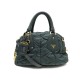 NEUF SAC A MAIN PRADA GAUFRE BANDOULIERE TOILE VERT FONCE HAND BAG PURSE 1050€