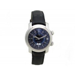 MONTRE BAUME ET MERCIER CAPELAND GMT ALARM 65322 39 MM AUTOMATIQUE ACIER 3700€