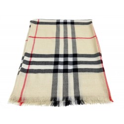 ECHARPE LERGERE BURBERRY EN CACHEMIRE MOTIF TARTAN CHECK CHALE BEIGE SCARF 625€