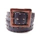 CEINTURE YVES SAINT LAURENT T 75 EN CUIR VIOLET PERLES BOUCLE BRONZE BELT 345€