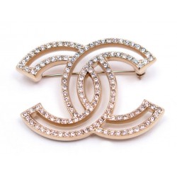 NEUF BROCHE CHANEL LOGO CC STRASS 2017 