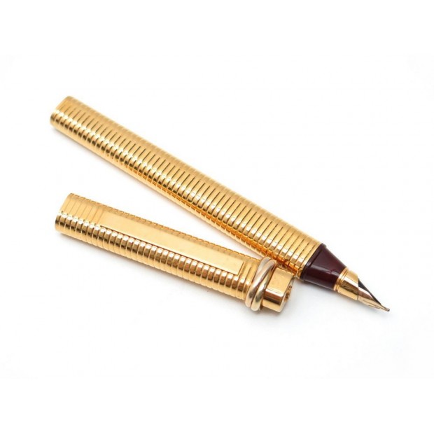 STYLO PLUME CARTIER TRINITY 3 ORS 18K A CARTOUCHES PLAQUE OR FOUNTAIN PEN 700€