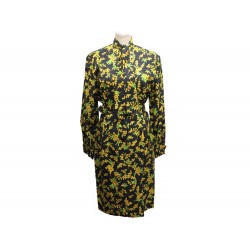 VINTAGE ROBE + CEINTURE CELINE FLEURS JAUNES 