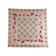 FOULARD BURBERRY MOTIF TARTAN & CHIENS CARRE 90 CM SOIE BEIGE SILK SCARF 415€