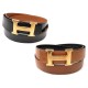 CEINTURE HERMES BOUCLE H DORE T 90 EN CUIR REVERSIBLE NOIR & GOLD BELT 620€