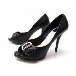 CHAUSSURES CHRISTIAN DIOR ESCARPINS 39 CUIR NOIR LEATHER BLACK COURT SHOES 470€