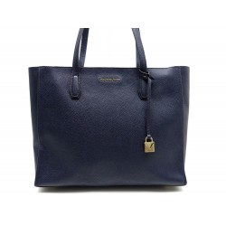 NEUF SAC A MAIN MICHAEL KORS MERCER 30T7GM9T7L CABAS CUIR BLEU HAND BAG 325€