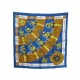 NEUF FOULARD HERMES CLIQUETIS SOIE BLEU CARRE 90 CM BOITE SILK SCARF BLUE 350€