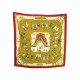 FOULARD HERMES EQUITATION JAPONAISE 1969 EN SOIE ROUGE CARRE 90 SILK SCARF 350€