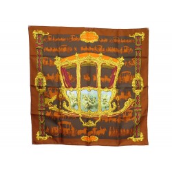 NEUF FOULARD HERMES LA BERLINE D'OR 1ERE EDITION 1957 CARRE + BOITE SCARF 350€