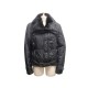 BLOUSON BARBARA BUI PARKA COL EN FOURRURE DE CASTOR 42 L NOIR MANTEAU COAT 690€