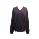 NEUF PULL HERMES COL V 44 L EN CACHEMIRE INVERSE PRUNE WOMEN CASHMERE TOP 780€