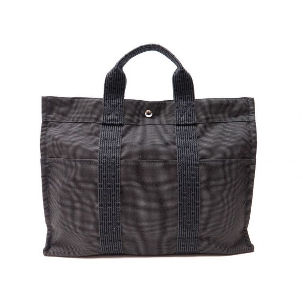 NEUF SAC A MAIN HERMES TOTO GM 32 CM CABAS EN TOILE NOIR BLACK CANVAS BAG 950€