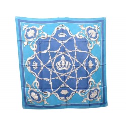 VINTAGE FOULARD HERMES CROWN COURONNES 1ERE EDITION 1969 CARRE SOIE SCARF 345€