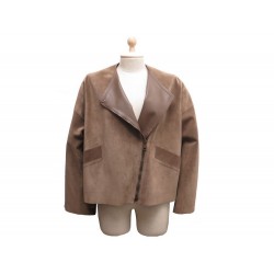 VESTE GUCCI T 40 L EN DAIM & CUIR MARRON DEER SUEDE MANTEAU BLOUSON JACKET 4200€