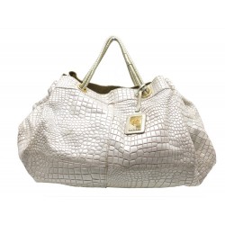 SAC A MAIN ROBERTO CAVALLI WEEKEND CUIR FACON CROCO BLANC HAND BAG WHITE 1990€