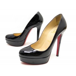 NEUF CHAUSSURES CHRISTIAN LOUBOUTIN 37 BIANCA 140 ESCARPINS CUIR NOIR SHOES 850€