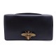 NEUF SAC POCHETTE A MAIN CHRISTIAN DIOR ABEILLE M3426CVZR CUIR NOIR CLUTCH 1300€