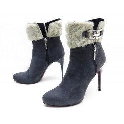 NEUF CHAUSSURES CESARE PACIOTTI 39.5 BOTTINES DAIM GRIS FOURRURE BOOTS 1115€