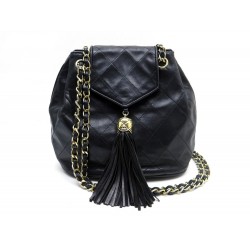 VINTAGE SAC A MAIN CHANEL TIMELESS MATELASSE POMPON CUIR NOIR BLACK PURSE 3350€