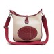 NEUF SAC A MAIN HERMES EVELYNE III 29 CM BANDOULIERE TOILE & CUIR ROUGE 2300€