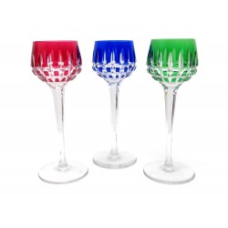 LOT DE 3 VERRES A VIN SAINT LOUIS SYLVANER COULEUR 