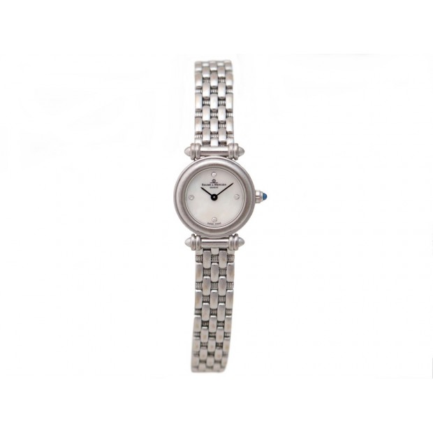 MONTRE BAUME ET MERCIER OR BLANC QUARTZ FEMME DIAMANTS 