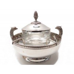 SERVICE A CAVIAR CHRISTOFLE MALMAISON EN METAL ARGENTE VERINE EN CRISTAL 960€