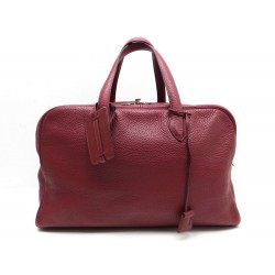 SAC A MAIN HERMES VICTORIA 45 CM EN CUIR TOGO GRAINE ROUGE GARANCE PURSE 4100€