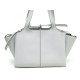 NEUF SAC A MAIN CELINE 179043 TRI-FOLD PLUME SMALL CUIR GRAINE GRIS PURSE 2100€