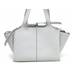 NEUF SAC A MAIN CELINE 179043 TRI-FOLD PLUME SMALL CUIR GRAINE GRIS PURSE 2100€