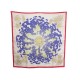 VINTAGE FOULARD HERMES FLEURS & CARLINES RYBALTCHENKO CARRE SOIE BLEU SCARF 350€