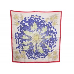 VINTAGE FOULARD HERMES FLEURS & CARLINES 