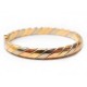 BRACELET JONC TORSADE TAILLE 18 CM EN 3 ORS JAUNE ROSE BLANC 23GR GOLD BANGLE