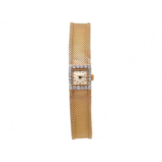 MONTRE FEMME OR 18CT 40.2 GR ET 26 DIAMANTS QUARTZ 