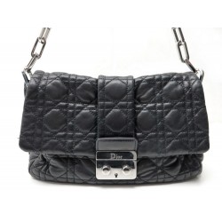 SAC A MAIN CHRISTIAN DIOR CANNAGE MISS DIOR MEDIUM HAND BAG BLACK LEATHER 2340€